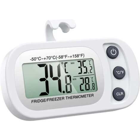 UlisemThermomètre à Réfrigérateur, Thermomètre à Congélateur Numérique avec Crochet, Écran LCD Facile à Lire (1/4)