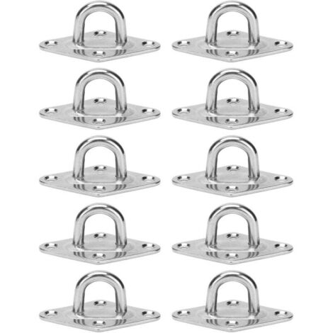 UlisemLot de 10 crochets de suspension robustes en acier inoxydable 316, adaptés à une installation intérieure ou extérieure à divers endroits (5 mm)