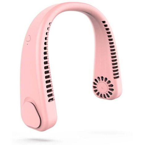 UlisemVentilateur USB Portable, Ventilateur de Cou Sans Lames, Ventilateur de Cou, Ventilateur USB pour Enfants Adultes, Mini Ventilateur Portable, pour L'extérieur, le Sport, le Bureau(rose) (1/4)
