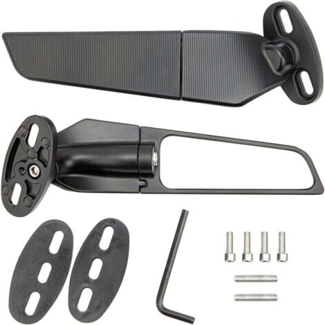 UlisemLot de 2 Rétroviseurs de Moto, Rétroviseurs Rotatifs Réglables Universels pour VTT Rétroviseurs Latéraux de Rechange Ninja 250 300 400 650 H2 H4