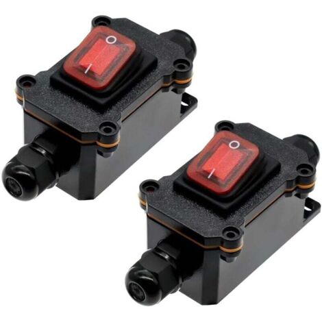 UlisemInterrupteur en ligne étanche 12 V CC 20 A DPST 4 broches 12 V Interrupteur à cordon Interrupteur marche/arrêt (2 pièces étanches en ligne) (1/4)