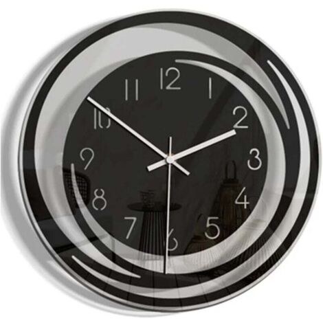 UlisemHorloge murale moderne, horloges murales pour salon, grand cadran de 28 cm, pas de bruit de tic-tac, silencieuse pour l'école, horloge murale pour la maison, décoration murale (1/4)