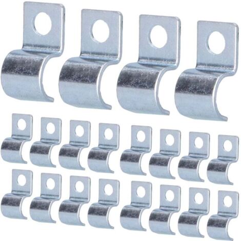 UlisemCollier de Serrage à Trou Unique, 20 Pièces, en Acier Inoxydable zingué, pour Tous les Tuyaux (12mm) (1/4)