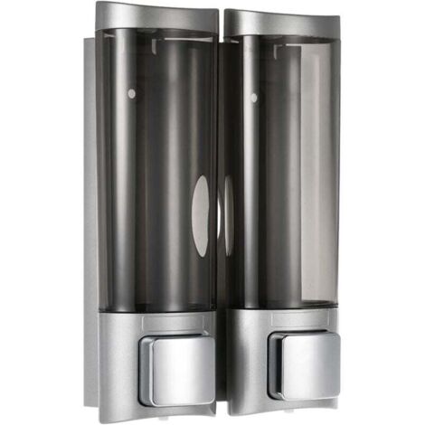 UlisemDistributeur savon, 200ml, Distributeur de savon manuel, Distributeur de désinfectant pour les mains mural, Distributeur de shampoing et gel douche, pour hôtel de toilette de salle de bain,2pcs (1/4)