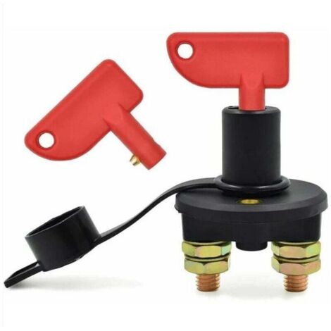 UlisemCoupe-Batterie pour Voiture, 12 / 24V, 500A max Isolateur Interrupteur Automobile Urgence Interrupteur pour Voiture, Coupe Circuit Batterie Camion, Bateau, Véhicules (1/4)