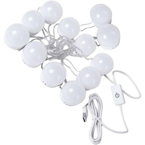 Juego de 1 bombilla Ulisem para espejo, luz LED para espejo de maquillaje, luces LED para espejo, bombilla USB, bombillas LED para espejo de maquillaje, tocador, faro blanco. (1/4)