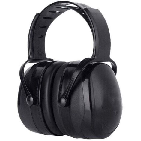 Auriculares con cancelación de ruido cómodos y ajustables para adultos con atenuación SNR de 38 dB para entornos ruidosos o estresantes - Negro (1/4)