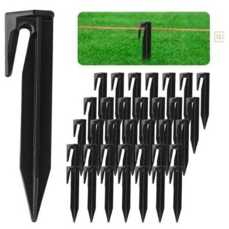 Pack de 100 piquetas de fijación para cable perimetral de robot cortacésped - Piquetas de fijación, piquetas para tiendas de campaña, anclajes para jardín (1/4)
