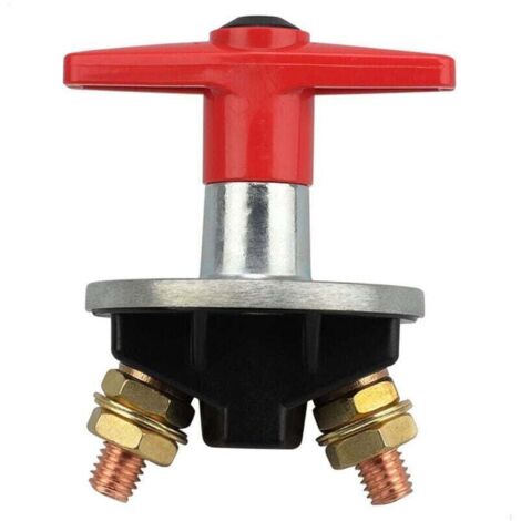 Interruptor de batería universal con llave fija 12V-60V 300A, aislador de potencia e interruptor de emergencia para coches y barcos (1/4)