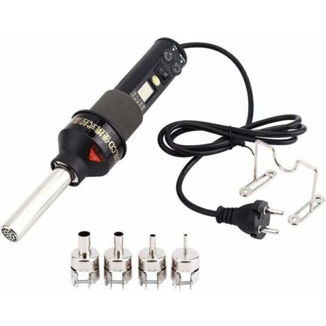 Pistola de aire caliente electrónica ajustable de 220 V y 450 W con pantalla LCD, estación de soldadura y desoldadura para IC SMD BGA (1/4)