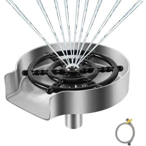 Limpiador de vidrio de acero inoxidable para fregadero de cocina - Limpiador de metal, limpiador de vidrios, accesorios de cocina (plata mate) (1/4)