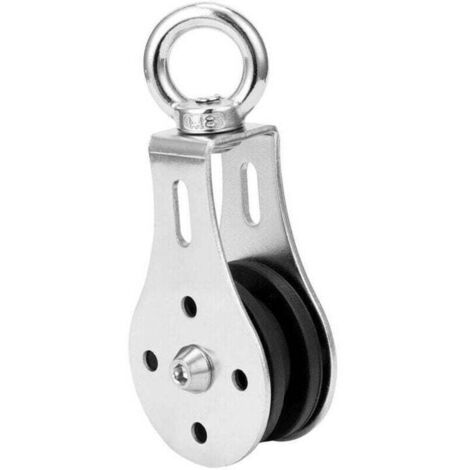 Polea de elevación de 300 kg, silenciosa, giratoria, con aro de elevación de acero inoxidable, rueda de elevación para entrenamiento con pesas y fitness (1 unidad) (1/4)