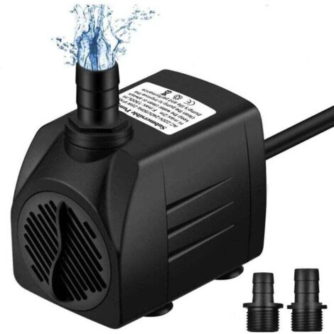 Bomba para acuario de 1500 l/h, minibomba para estanque, resistente al funcionamiento en seco (36 horas), sumergible pequeña para acuario, estanque, fuente y jardín, funcionamiento silencioso, cable d (1/4)