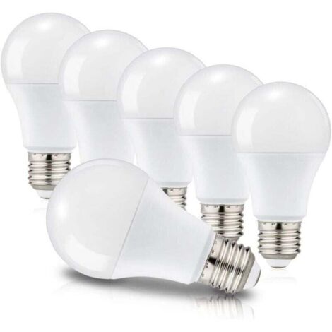 Bombillas LED E27 A60 de 12 W (equivalente a 100 W), casquillo Edison, luz blanca fría de 6000 K, 1150 lúmenes, 220-240 V, paquete de 6, no regulables (1/4)