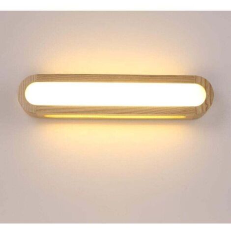 Aplique LED de pared para interiores, de madera regulable, para salón, dormitorio, escaleras, pasillo y baño (45 cm) (1/4)