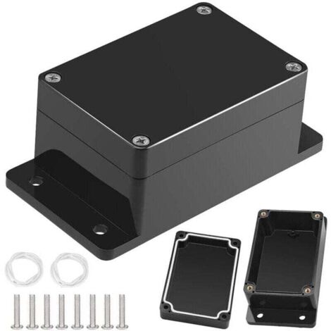 cajas de conexiones eléctricas impermeables, carcasas electrónicas de plástico negro, caja de conexiones de cableado para proyectos eléctricos. (1/4)