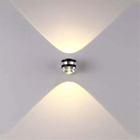 Aplique LED de pared para interior de 6 W, lámpara decorativa moderna y creativa, iluminación de diseño original, luces de aluminio para dormitorio, hogar, pasillo y salón, blanco cálido [Clase energé (1/4)