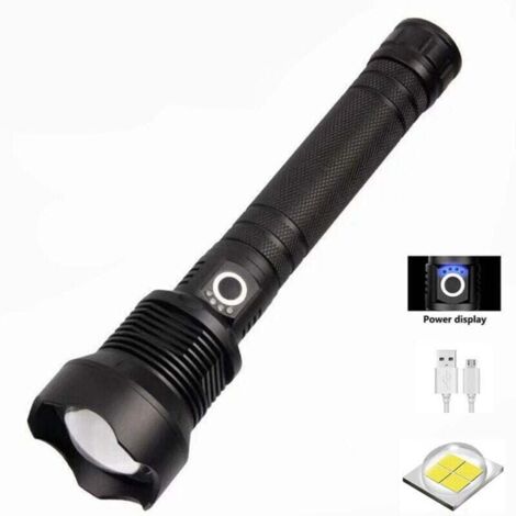 Linterna LED de 90000 lúmenes, la linterna USB más potente, batería 26650, XHP70, XHP50, caza, linterna P70 (1/4)