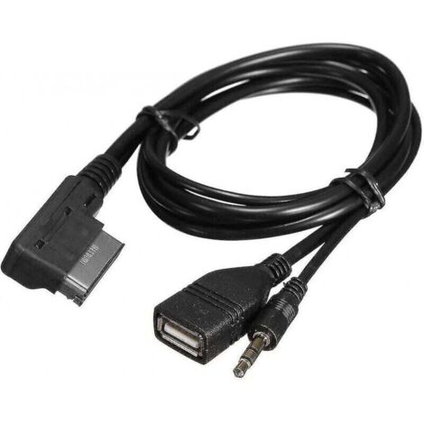 Adaptador AMI MMI MDI a AUX, conector de 3,5 mm, interfaz de audio para música, cargador USB, cable de entrada auxiliar, cable de 1,4 m para Audi A6L, A8L, Q7, A3, A4L, A5, A1, S5, Q5 (1/4)