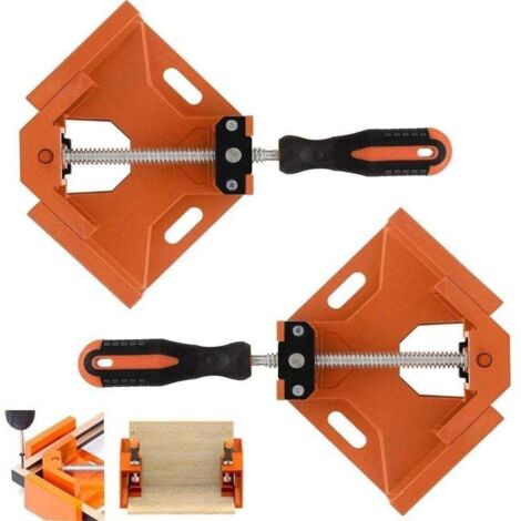 Abrazadera angular de 90 grados, abrazadera de soldadura angular ajustable, abrazadera angular ajustable de sobremesa, abrazadera angular de mordaza giratoria. Ideal para soldadura en carpintería. (1/4)