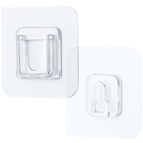 Ganchos de pared autoadhesivos de doble cara, gancho adhesivo resistente sin costuras, gancho adhesivo de doble cara, ganchos de pared adhesivos de doble cara (15 pares) (1/4)