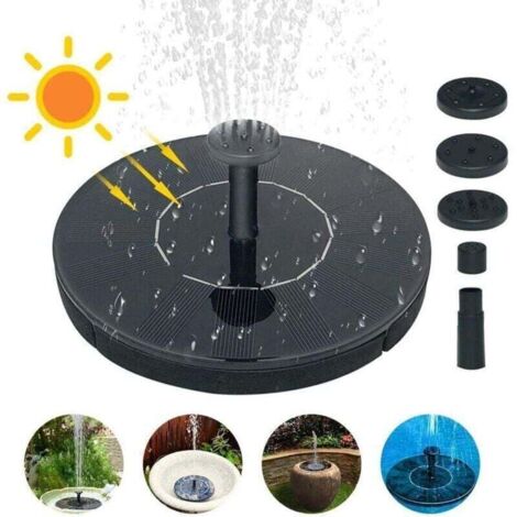 Fuente solar flotante, bomba de agua solar de 1,5W para fuentes, bebederos para pájaros, estanques pequeños, acuarios... Jardín / estanques ornamentales / fuentes para estanques ornamentales