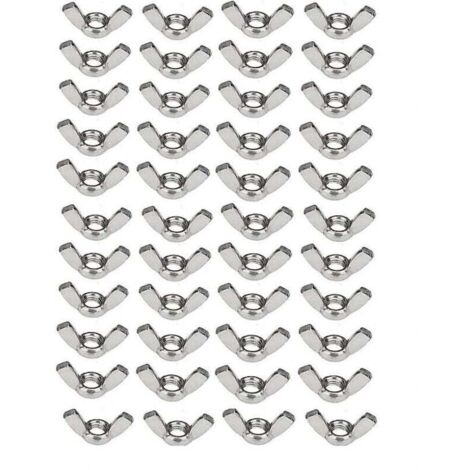 Paquete de 50 tuercas de mariposa M6 (1/4 de pulgada) de acero inoxidable 304 - Sujetadores giratorios manuales (1/4)