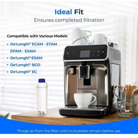 Repuesto De Filtro De Agua Para Cafeteras De'Longhi, Compatible Con ECAM, ETAM Y Serie EC, Pack De 2 Filtros DLSC002