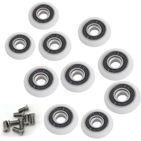 Juego de 8 ruedas de repuesto para mampara de ducha, diámetro 19 mm (1/4)