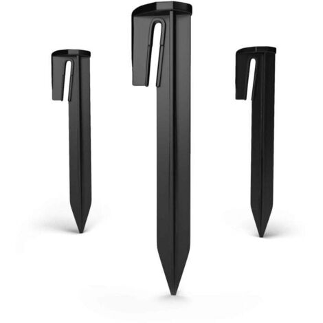 Clavijas de fijación para cable delimitador de cortacésped robótico - 100 ganchos - Fije de forma segura el cable delimitador en el jardín - Ganchos de suelo de plástico resistente (1/4)