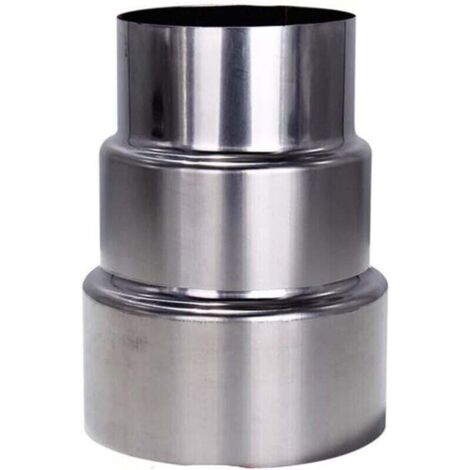 Reductor de humos de acero inoxidable - Permite la conexión del aparato a la chimenea o estufa - Optimizado para chimeneas, camping, estufas de leña (Ø 90 mm/Ø 70 mm) (1/4)