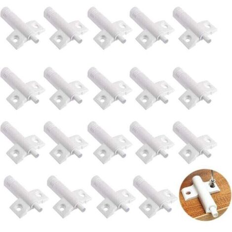 Paquete de 20 amortiguadores para puertas, armarios, cajones, almohadillas suaves y silenciosas (blancos) (1/4)