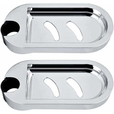 Jabonera de ducha, 2 jaboneras para barra de ducha, soporte de esponja de pared, bandeja para jabón, repisa de ducha ajustable para barra de ducha, diámetro del orificio: 25 mm (1/4)