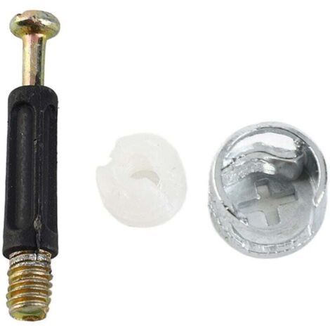 100 juegos de piezas de conexión de ruedas excéntricas 3 en 1 para tornillos y tuercas de muebles. Accesorios para kit de herrajes. (1/4)