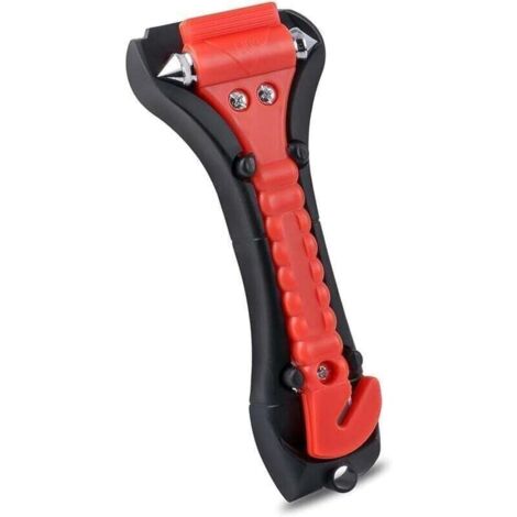 Martillo de emergencia para coche, cortador de cinturones de seguridad, martillo de seguridad para coche, martillo de emergencia con rompeventanas y cortador de cinturones de seguridad para coches, au (1/4)