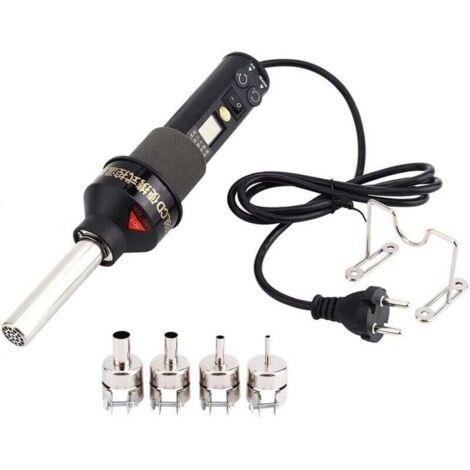 Pistola de calor, 220 V 450 W Estación de soldadura electrónica ajustable para pistola de calor Estación desoldadora con pantalla LCD (1/4)