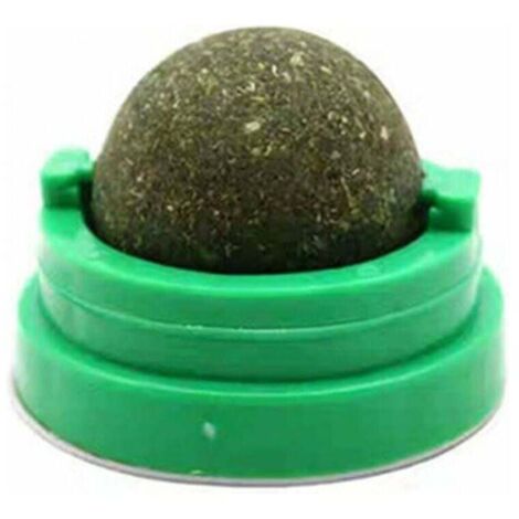 Pelota giratoria de hierba gatera natural para gatos - Juguete divertido para el hogar - Para que los gatitos la persigan, piruleta, menta, palito dental, masticable para los dientes