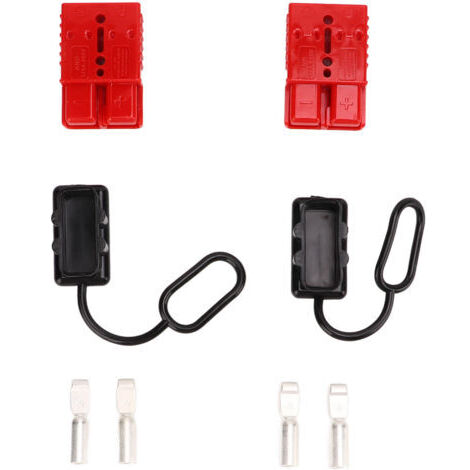 Kit de conector de arnés de cables de 175 A, 2 juegos de conectores de batería rojos de 1/0 AWG y 600 V, conexión/desconexión rápida, kit universal para automóvil. (1/5)