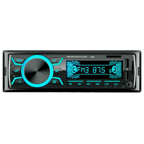 Radio estéreo para coche con 7 colores LED, Bluetooth, doble puerto USB, carga rápida, audio estéreo, MP3, ID3, WMA, entrada auxiliar, TF, A2DP, manos libres, ISO.