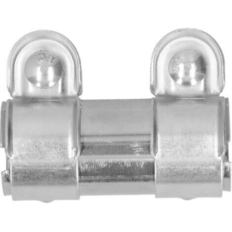 Conector de tubo de escape de 1,4 pulgadas, abrazadera doble, junta a tope de acero inoxidable, longitud de 3,7 pulgadas. (1/5)
