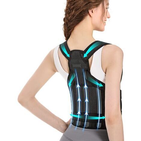Corrector de postura ajustable Ensoleille para hombres y mujeres, faja lumbar transpirable, mejora la postura, talla L