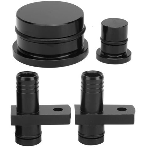 Adaptador de redireccionamiento de PCV con conector de puerto de redireccionamiento y conector de resonador para GM Duramax 6.6L 2004-2010 Negro (1/4)