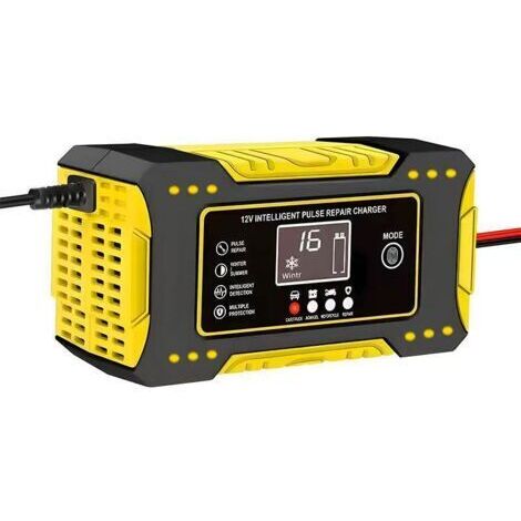 Cargador de batería de 6V 12V verde para coche y motocicleta, cargador de batería de 12V 6A compatible con baterías de plomo-ácido.