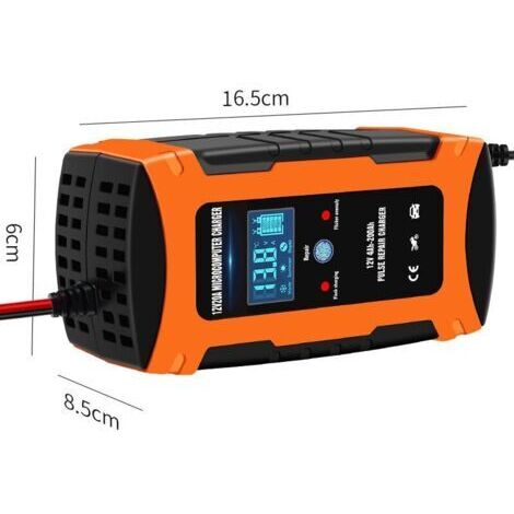 Cargador de baterías para automóviles de 12 V y 20 A, cargador de baterías por impulsos de 12 V y 20 A para reparación y activación, compatible con baterías de plomo-ácido. (1/5)