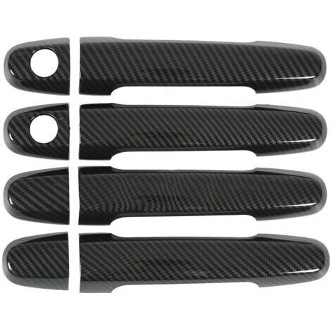 Cubierta para manija de puerta lateral de automóvil, embellecedor estilo fibra de carbono, cubierta protectora para manija de puerta exterior, marco decorativo de repuesto (1/4)