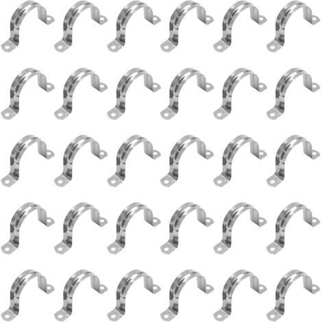 Abrazadera de manguera en forma de U de acero inoxidable, abrazadera semicircular para mangueras de aire y agua, fijaciones para mangueras de agua - 60 mm (1/4)