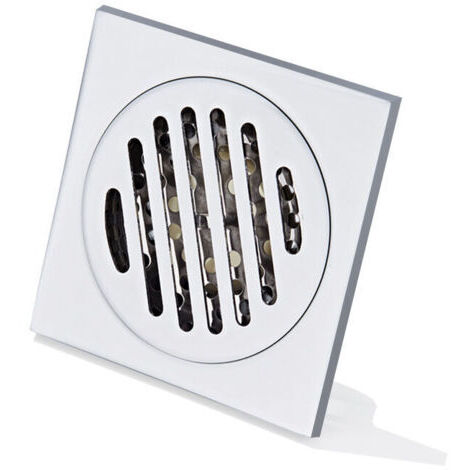 Rejilla de ducha anticabello, desagüe de suelo de acero inoxidable grueso, desagüe de ducha cuadrado a prueba de olores para baño, 100 x 100 mm (1/4)