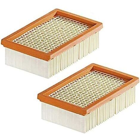Paquete de 2 filtros de repuesto para aspiradoras Kärcher WD4, WD5, WD6, MV4, MV5 y MV6, plisados y planos. (1/4)