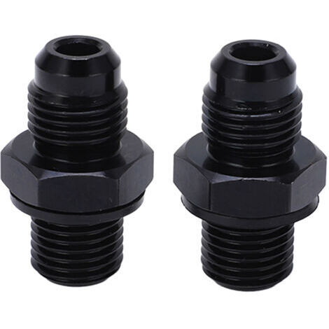 1 par de adaptadores para enfriador de aceite de transmisión 6AN-1/4NPS, aleación de aluminio negra antioxidante, tipo corto. (1/4)