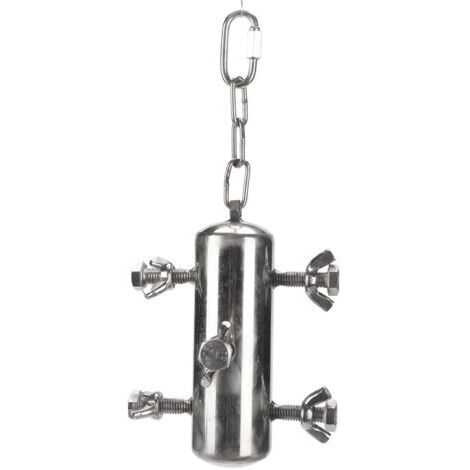 Juguetes de acero inoxidable para pájaros, rompecabezas interactivo para loros, periquitos, cacatúas, cotorras, pinzones y periquitos comunes. (1/4)